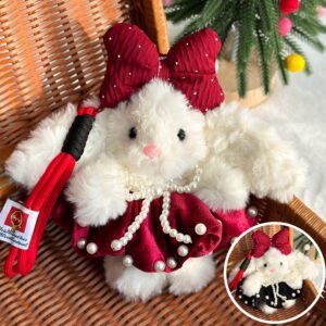 Plush Rabbit Doll Pendant Big Ear Doll Pendant Keychain Pink Cute Toy