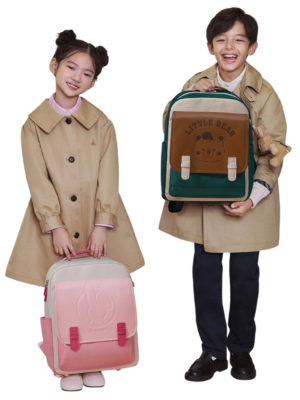 Naughty Pink Easy Green Backpack Student Backpack with Pendant Pen Bag