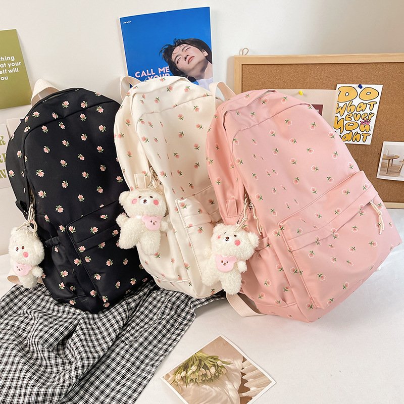 Cross-border cute backpack 2025 cross-border new women's backpack travel light and fresh campus schoolbag - 画像 (4)