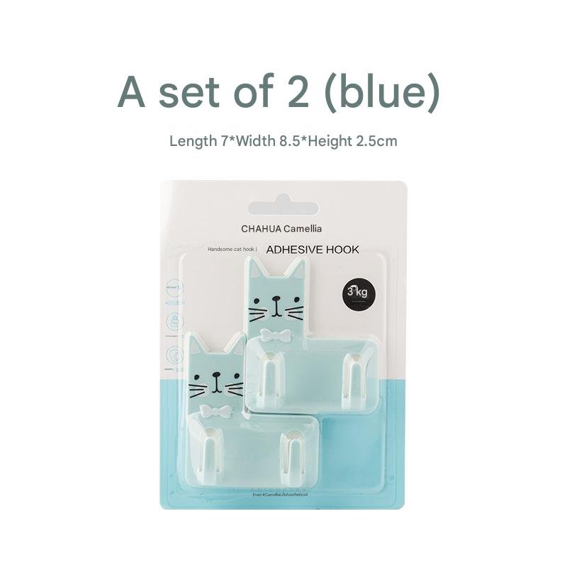 Camellia adhesive hook household seamless cartoon cute wall adhesive hook load-bearing mini dormitory hook wholesale