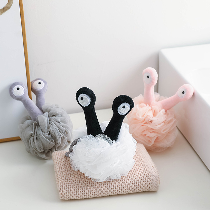Cartoon snail bath flower advanced female bath artifact bath ball dual-purpose bathroom foaming net cute bath flower ball - 画像 (2)