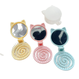 Cute small comb candy-colored air cushion comb exquisite and compact pull-out mirror comb integrated massage comb portable mirror comb